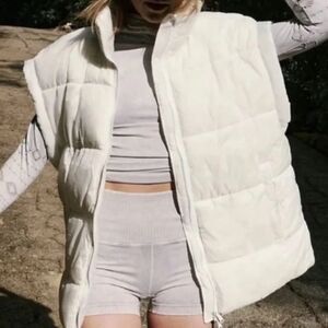 NWT Free People Movement In A Bubble Puffer Vest Painted White